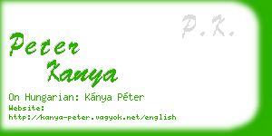 peter kanya business card