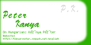 peter kanya business card